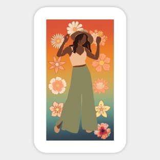 Flowers and Woman Sticker